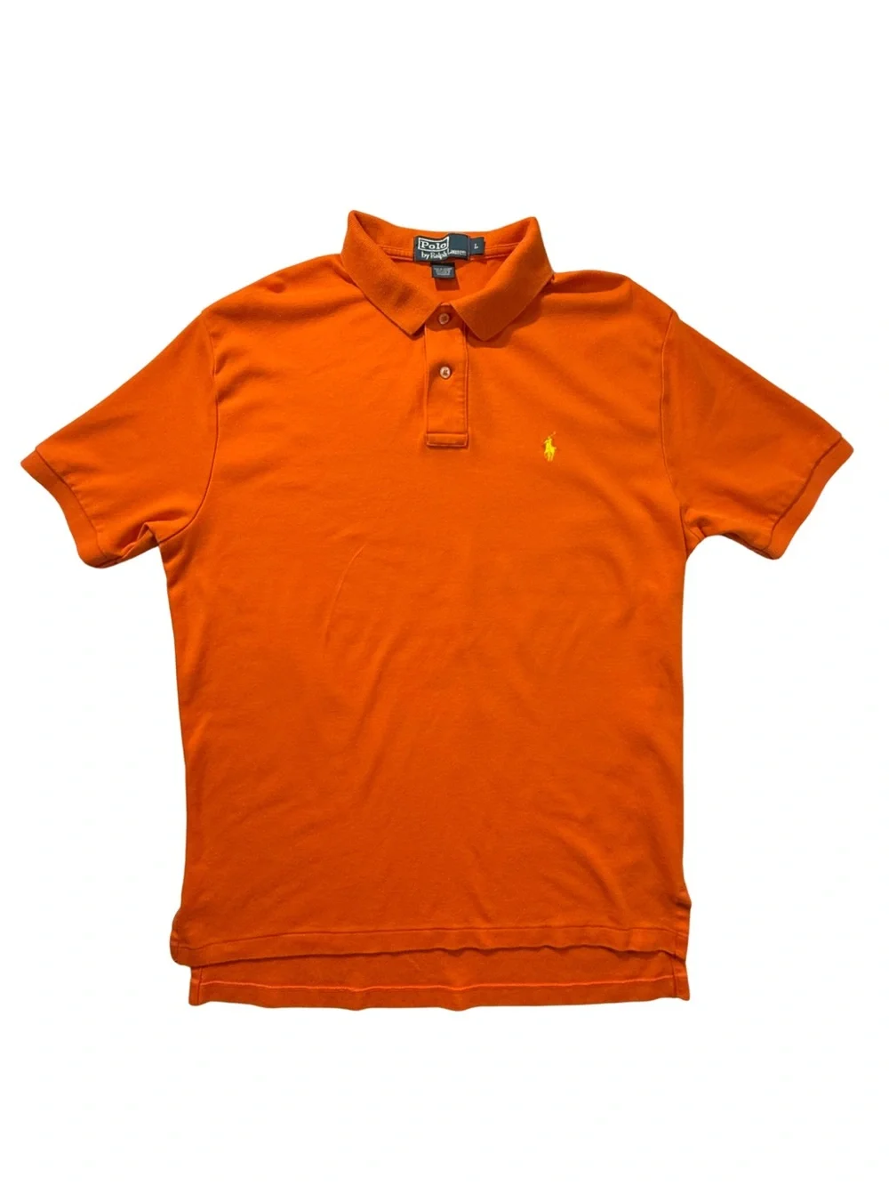 Polo Ralph Lauren Orange Yellow Pony Polo Shirt Men’s Large